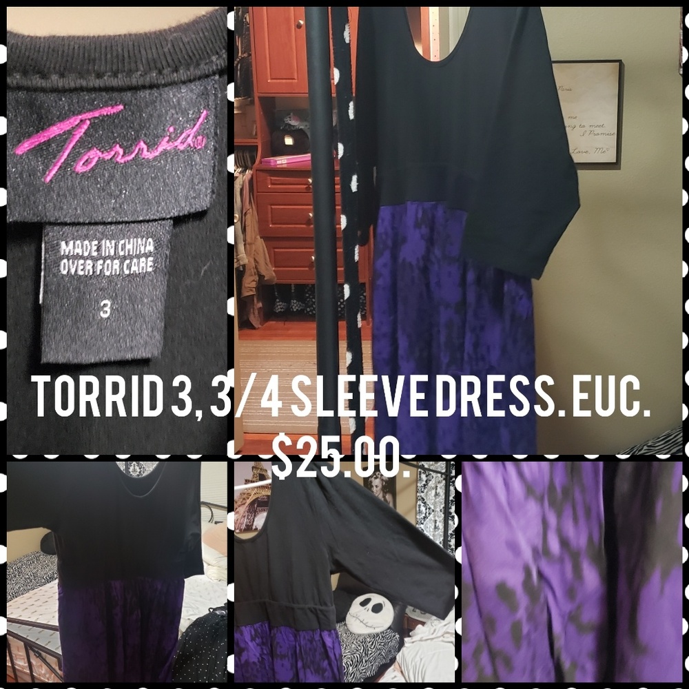 Torrid 3/4 sleeve dress